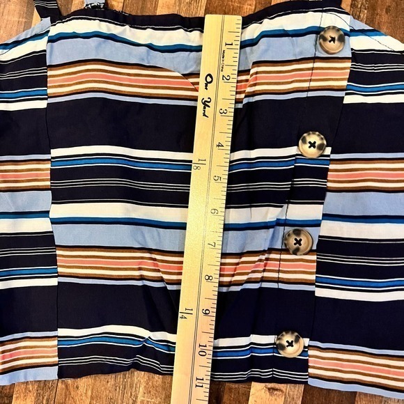 Live to be Spoiled Striped Sleeveless Button Front Crop Top XXL - Picture 6 of 10